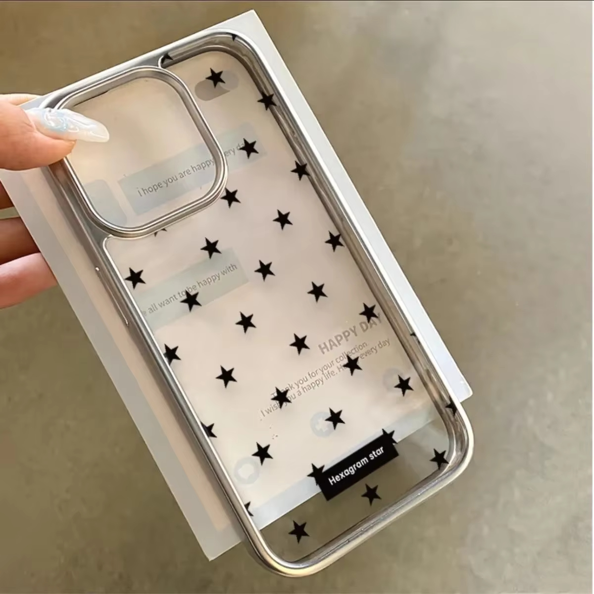 Phone Cases Rugged - Ins Korean Full Screen Black Stars