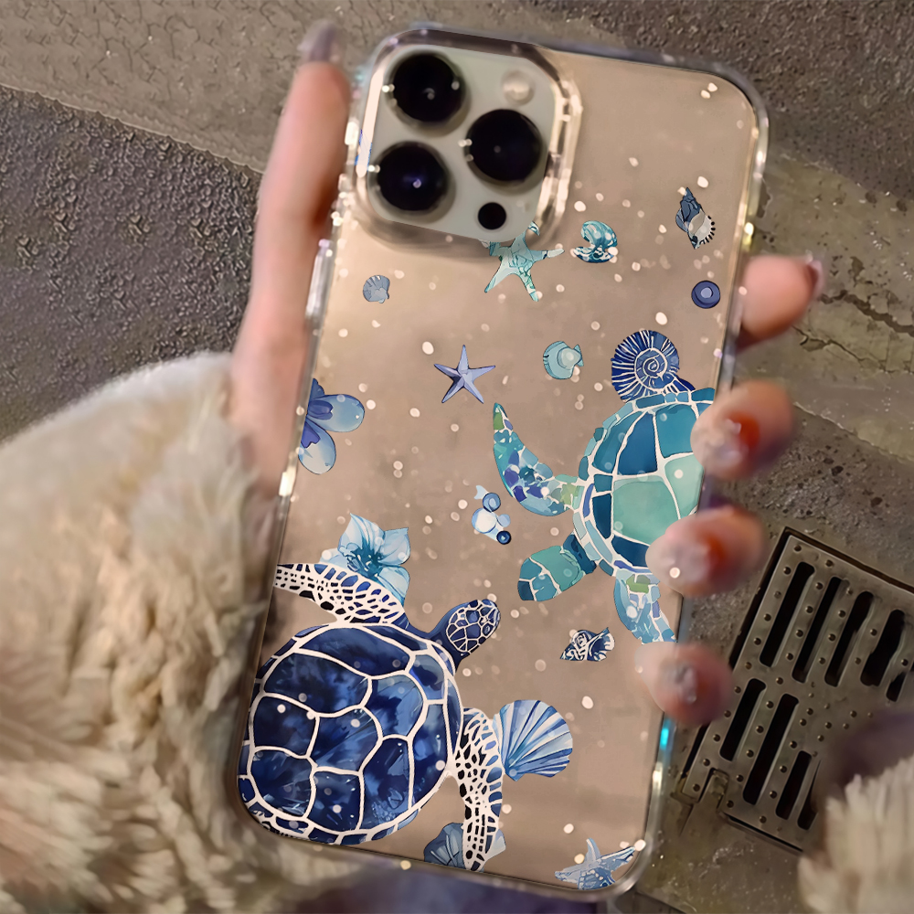 Phone Cases Arc - Summer Sea Turtles Clear Glitter Phone