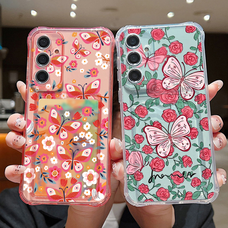 Flower Butterfly Pattern Clear – Phone Cases With Wallet recenzja i cena