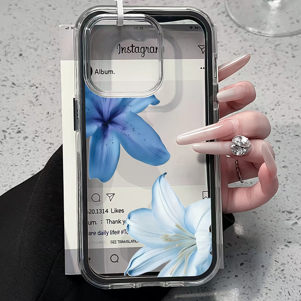 Blue Lily Flower Clear Phone C – Phone Cases Blue recenzja i cena