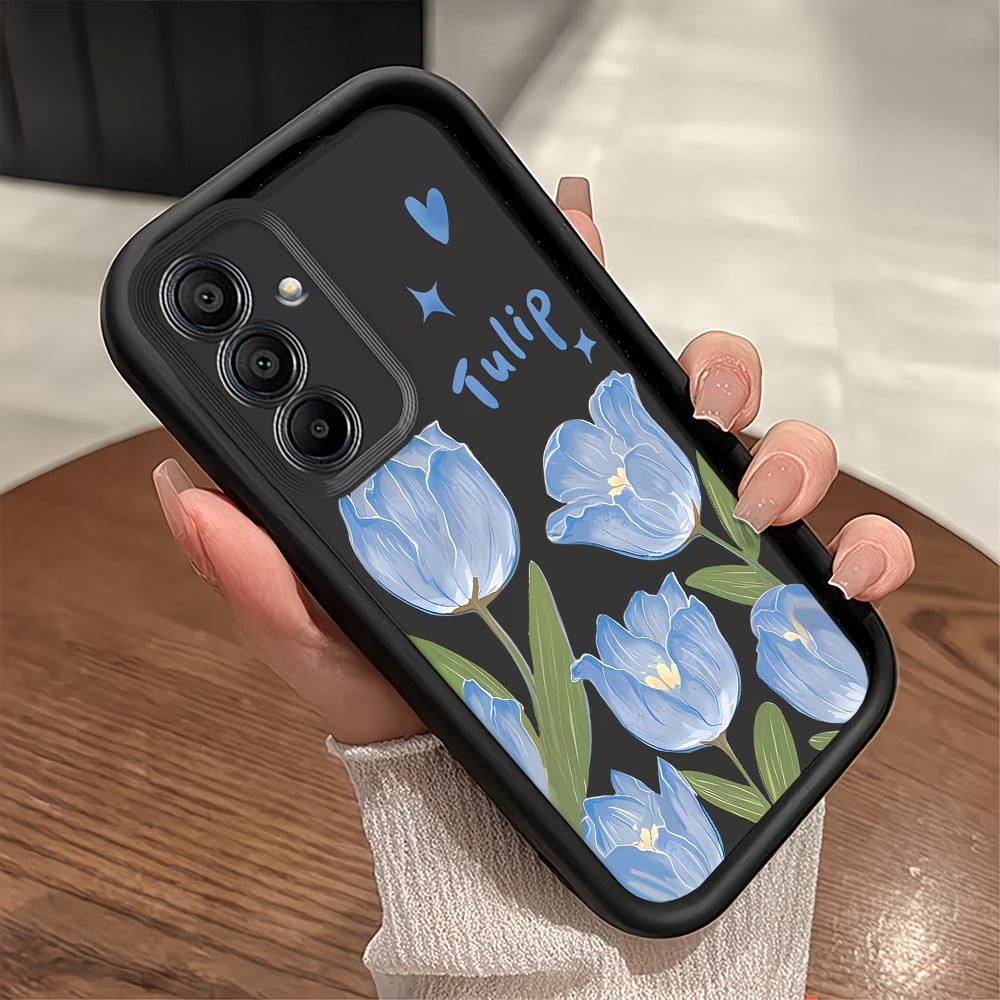 Blue Tulip Print Phone Case Fo – Phone Cases Blue recenzja i cena