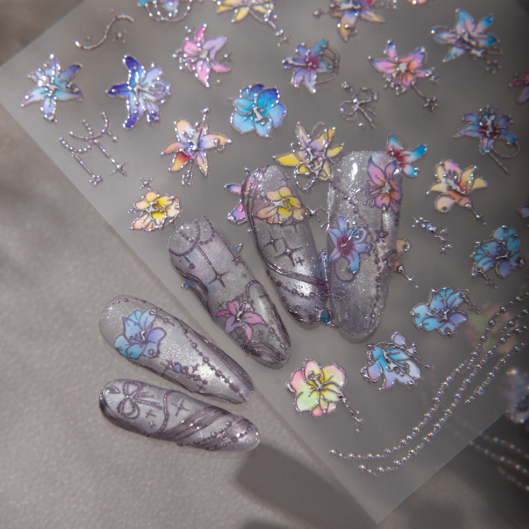 Iridescent Floral Nail Sticker – Phone Cases Viral recenzja i cena