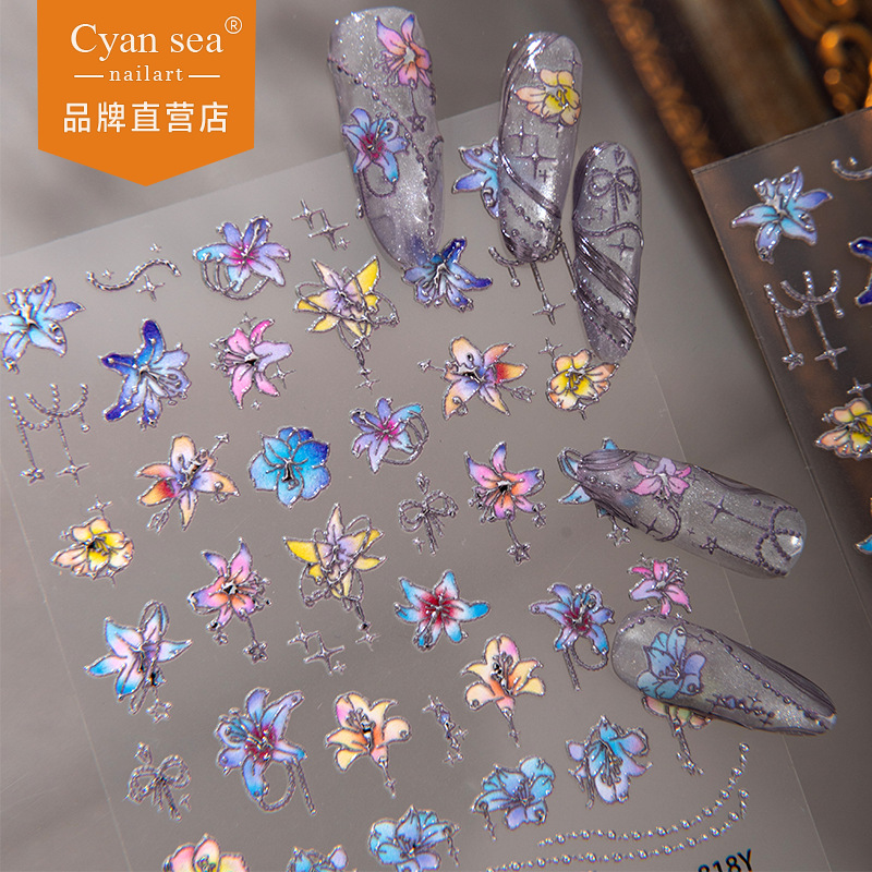 Iridescent Floral Nail Sticker – Phone Cases Viral recenzja i cena