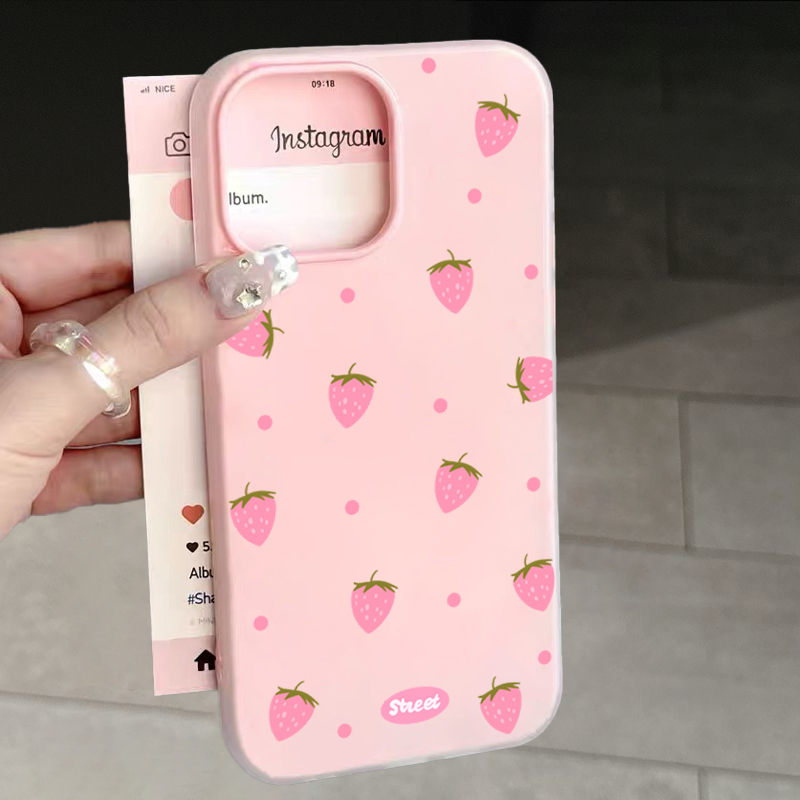 Sweet Pink Strawberry Pattern  – Phone Cases Mous recenzja i cena