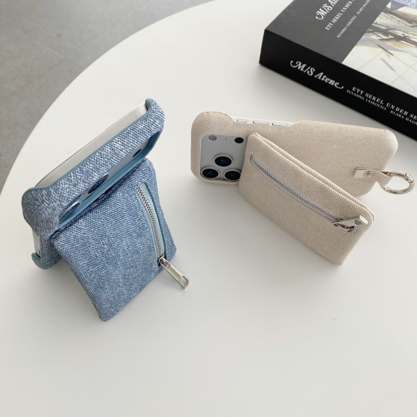 Jeans zipper money wallet card – Phone Cases With Wallet recenzja i cena