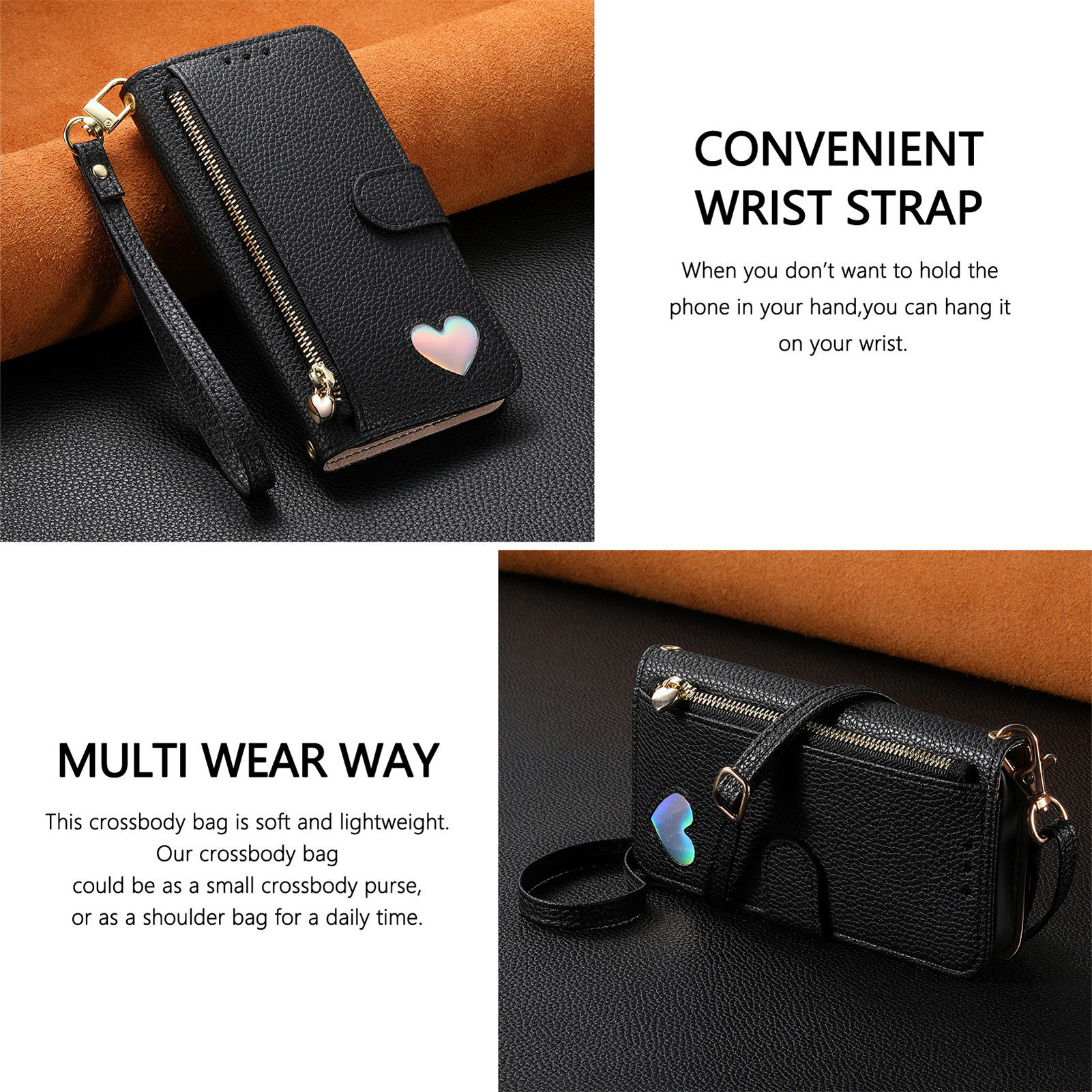 PU Leather Zipper Crossbody Wr – Phone Cases With Wallet recenzja i cena
