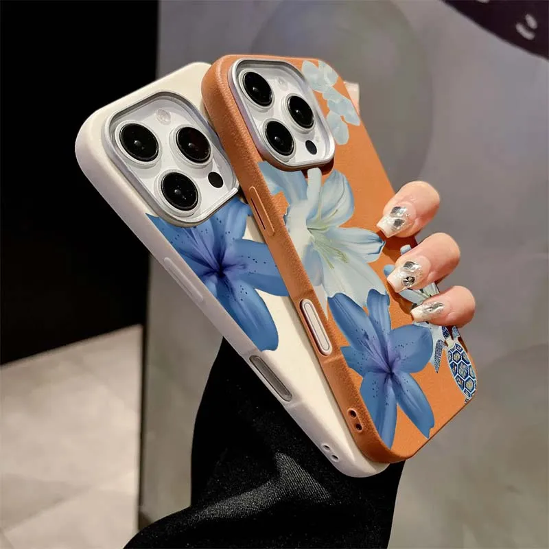 Elegant Blue Lily Fashion Patt – Phone Cases Blue recenzja i cena