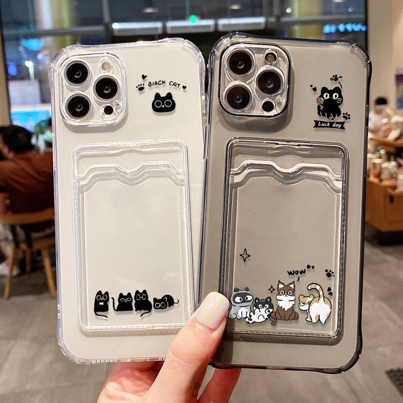 Cute Black Cat Phone Case For  – Phone Cases With Wallet recenzja i cena