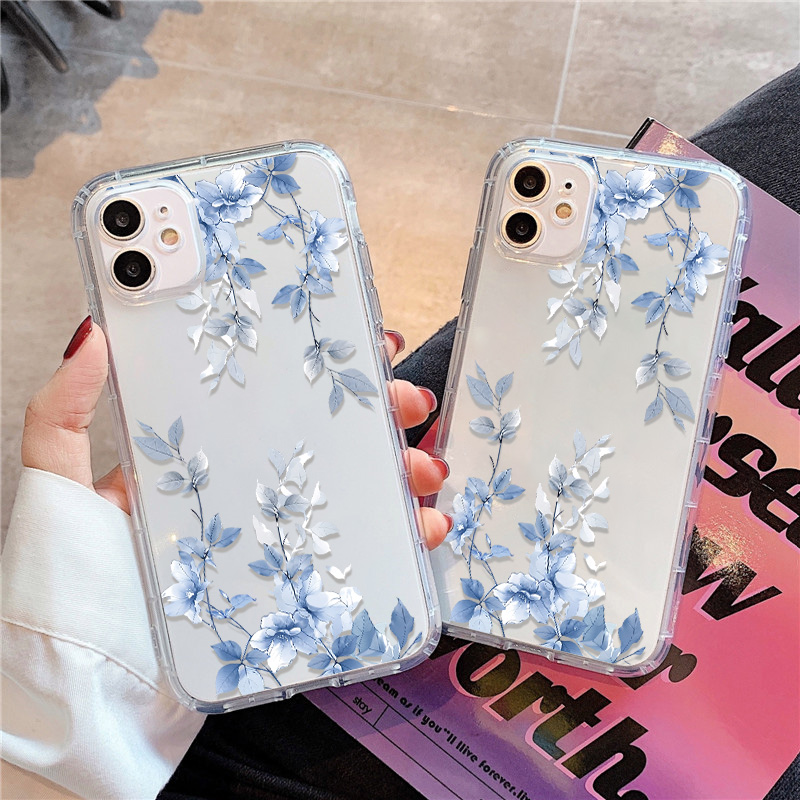Blue Flower Transparent Phone  – Phone Cases Blue recenzja i cena