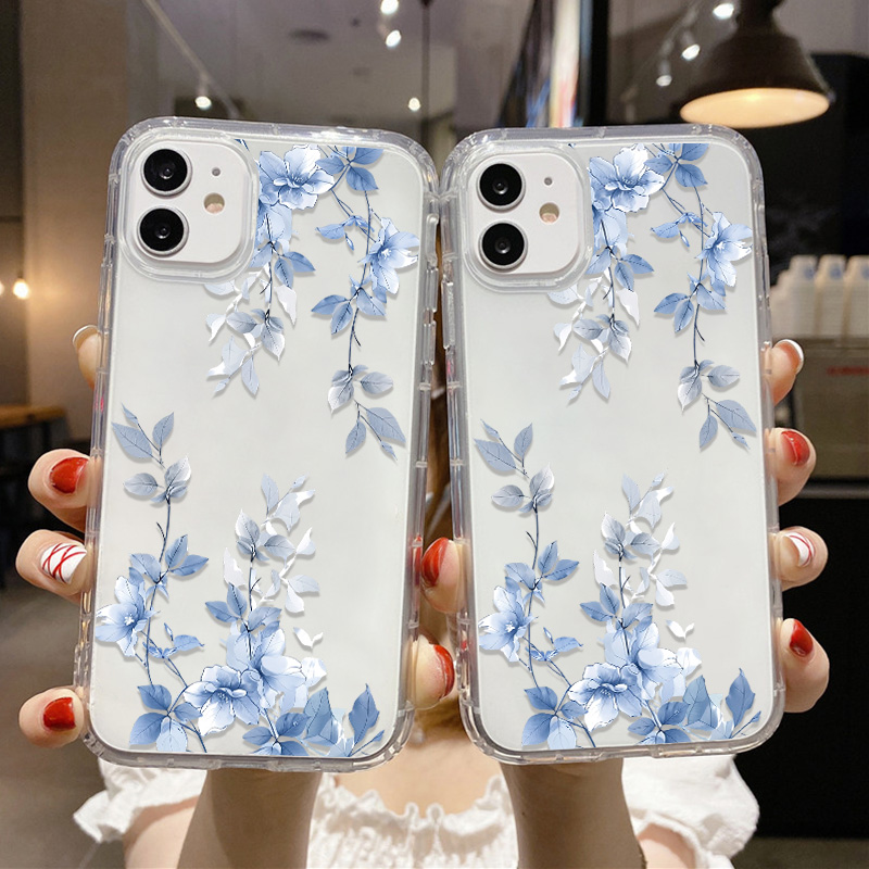 Blue Flower Transparent Phone  – Phone Cases Blue recenzja i cena
