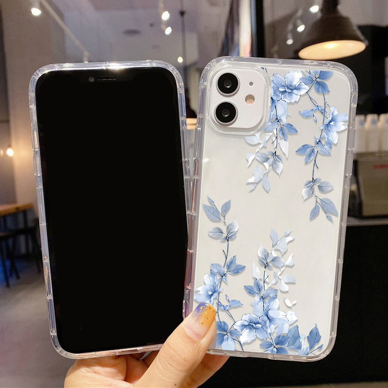 Blue Flower Transparent Phone  – Phone Cases Blue recenzja i cena