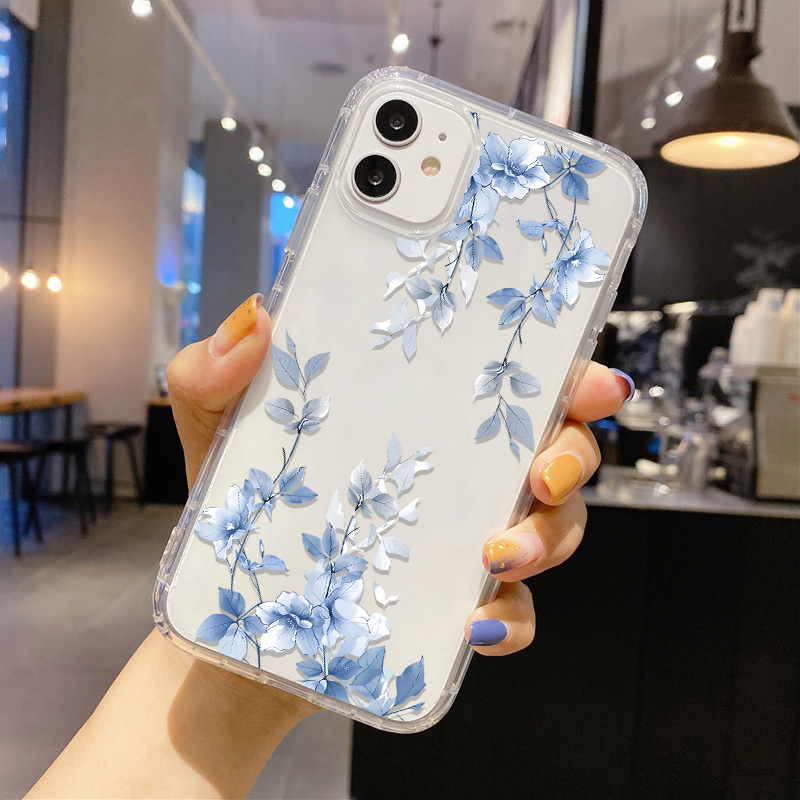 Blue Flower Transparent Phone  – Phone Cases Blue recenzja i cena