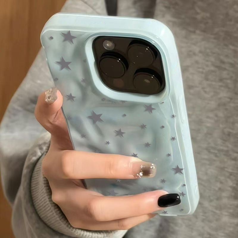 Minimalist Gray-Blue Star Wave – Phone Cases Blue recenzja i cena