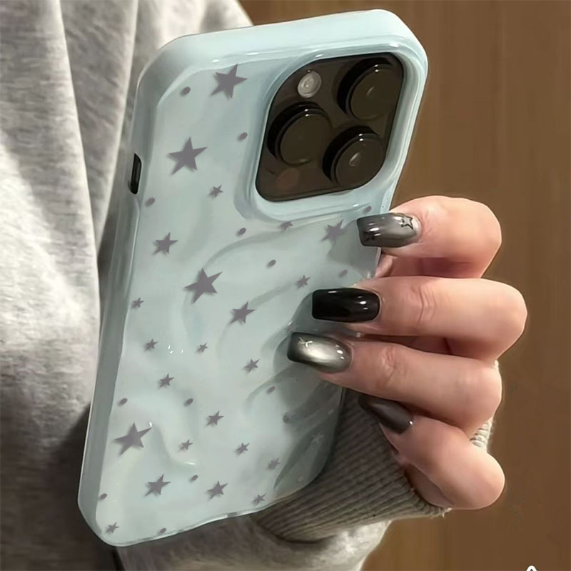 Minimalist Gray-Blue Star Wave – Phone Cases Blue recenzja i cena