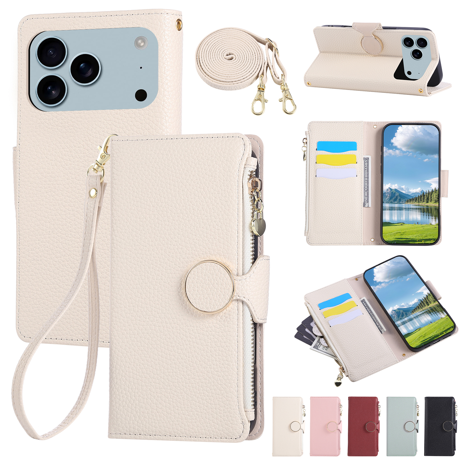 Crossbody Zipper Card Solt Wal – Phone Cases With Wallet recenzja i cena